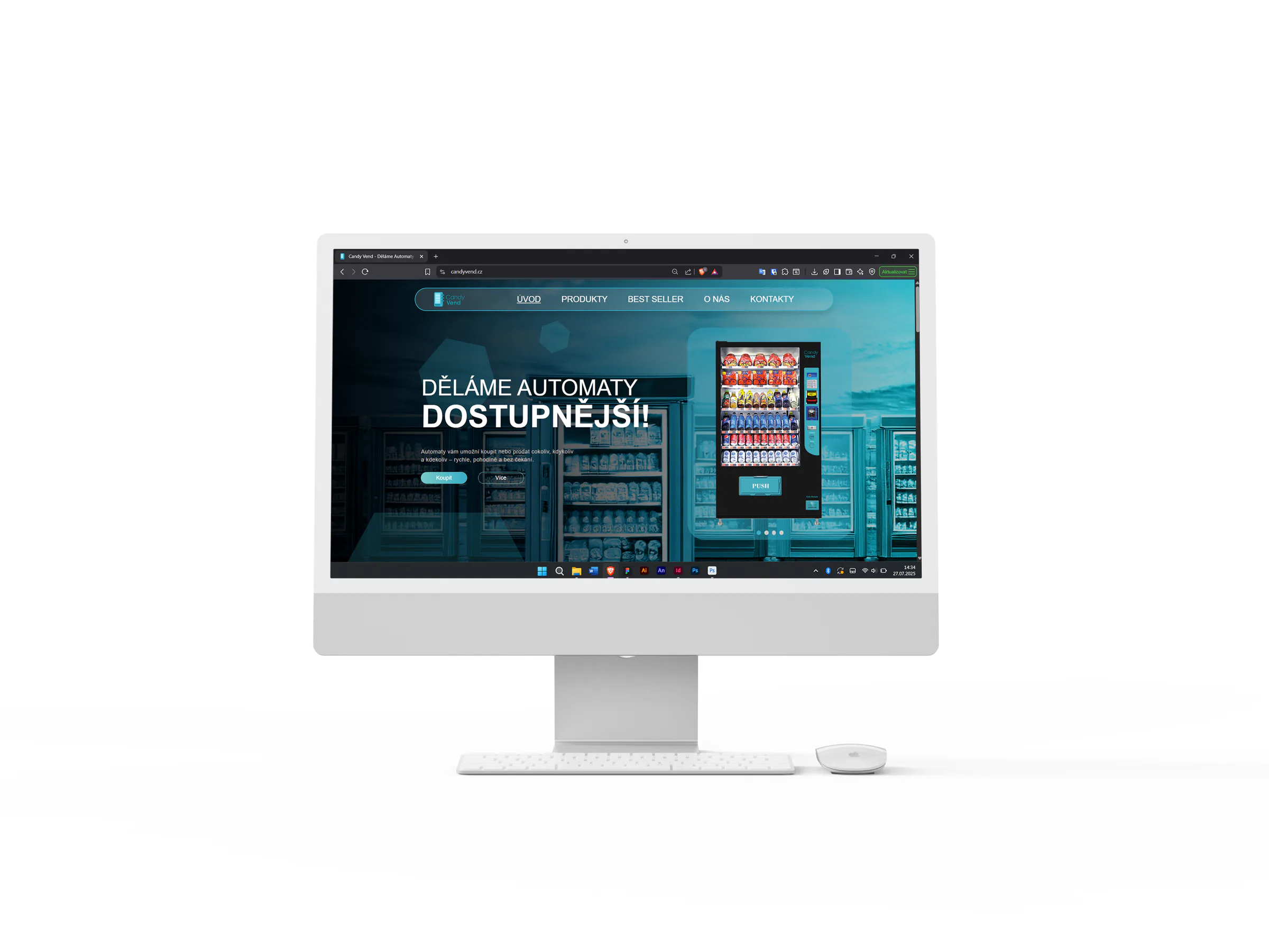 Webdesign nabídky automatů Candy Vend