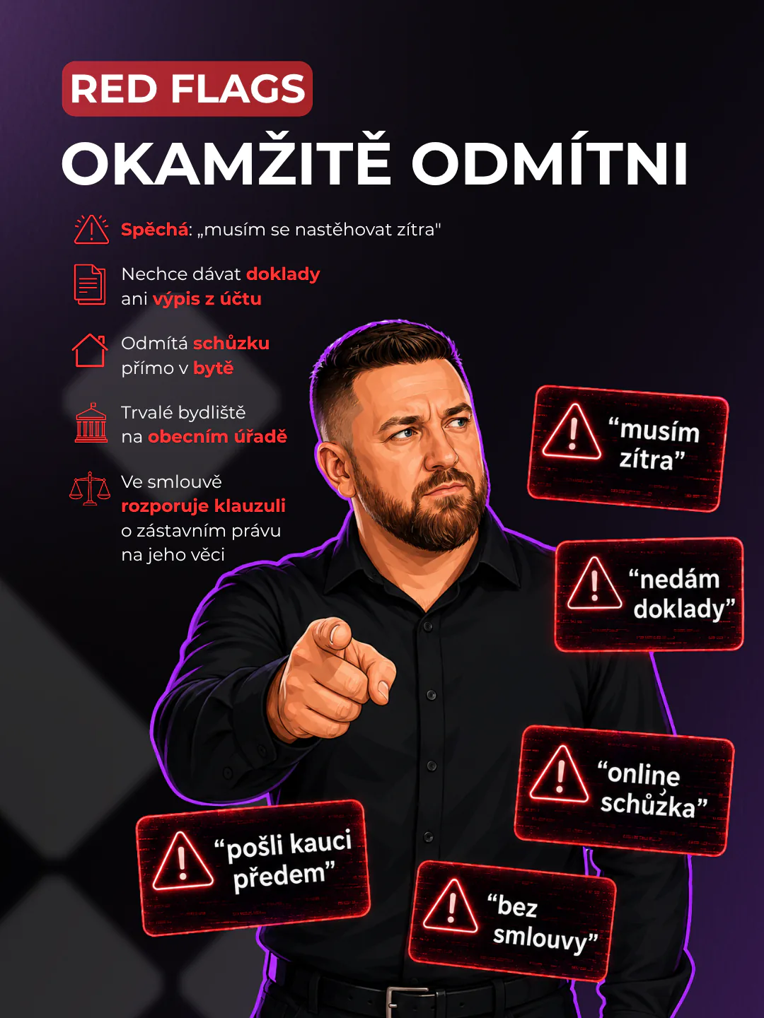 Příspěvek s realitními red flags pro Explicid Reality