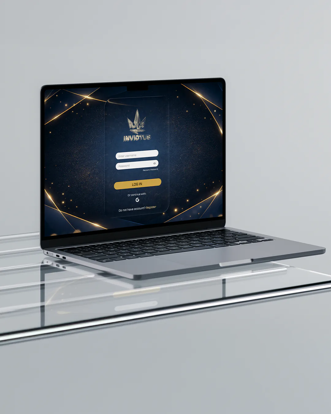 Přihlašovací obrazovka webu Invictus