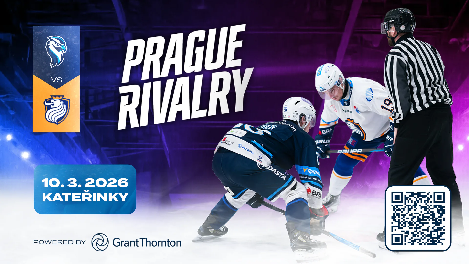 Hokejový vizuál Prague Rivalry pro VŠE Falcons